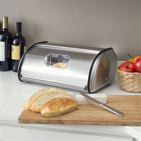 stainless steel countertop bread box